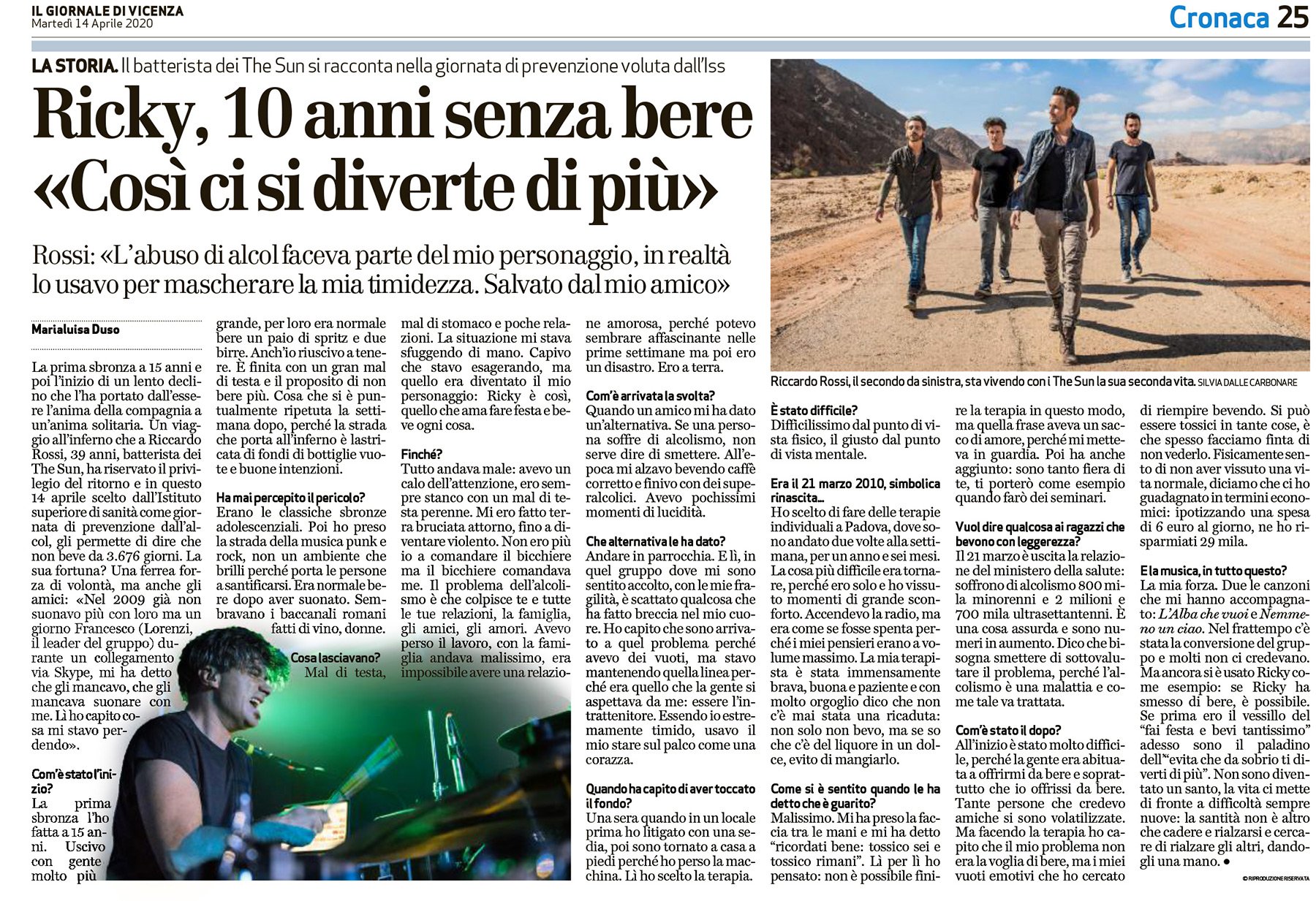 the sun rock band il giornale di vicenza